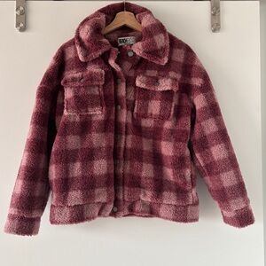 Beach Riot Plaid Sherpa Jacket